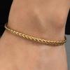 Stainless Steel Cuban Chain Bracelets for Men Hip-Hop Punk Style Twisted Adjustable Simple Thin Chain Unisex Jewelry Accessories