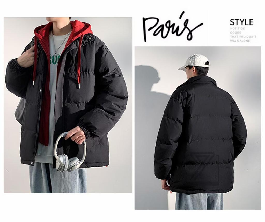 Kayiyasu Padded Down Plus Warm Outerwear Sizes Winter Cold Protection Black Men's Jacket, Sizes, - M-6XL, Clothes, Hooded, Lightweight, Stylish,