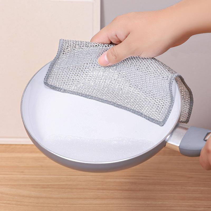 12 ks/24 ks Kuchyňská čisticí utěrka, Drátěnka z nerezové oceli, Síťovaná utěrka na olej, Nepřilnavá, Vhodná do myčky, Snadno se čistí