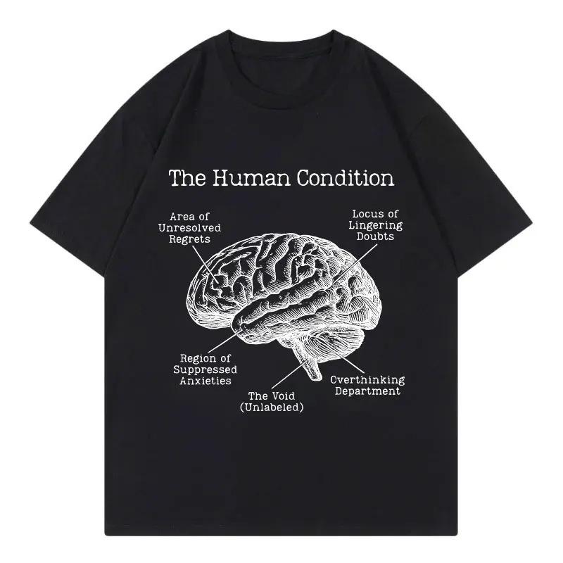 Fun Anatomical Brain Pattern Tshirt Retrostyle Shortsleeved Tshirt Casual Summer Shortsleeved TshirtSummer Streetwear S