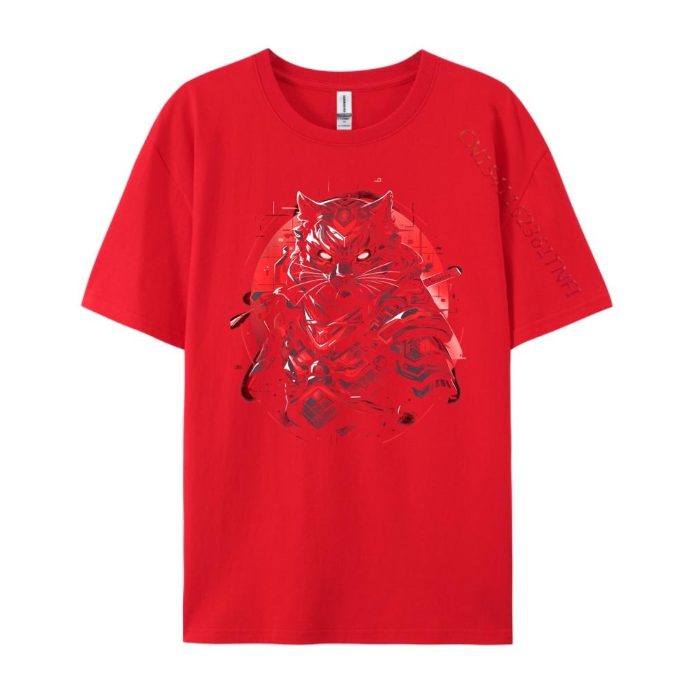 Cat Samurai Ninja Cat Samurai Art Ukiyo E Streetwear Vintage 4TH of July Street Wear T Shirt New Shirts And TShirts EU SIZE
