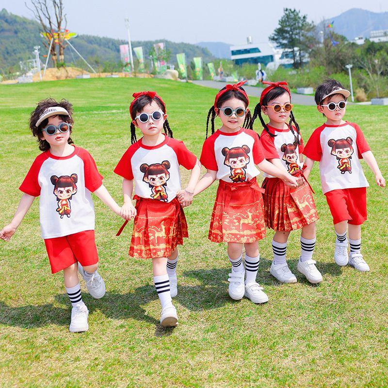 Nezha Kids Costume 61 Performance Costume Opening Ceremony of Sports Meet Costume Kindergarten Suit Business Attire Chorus Dress