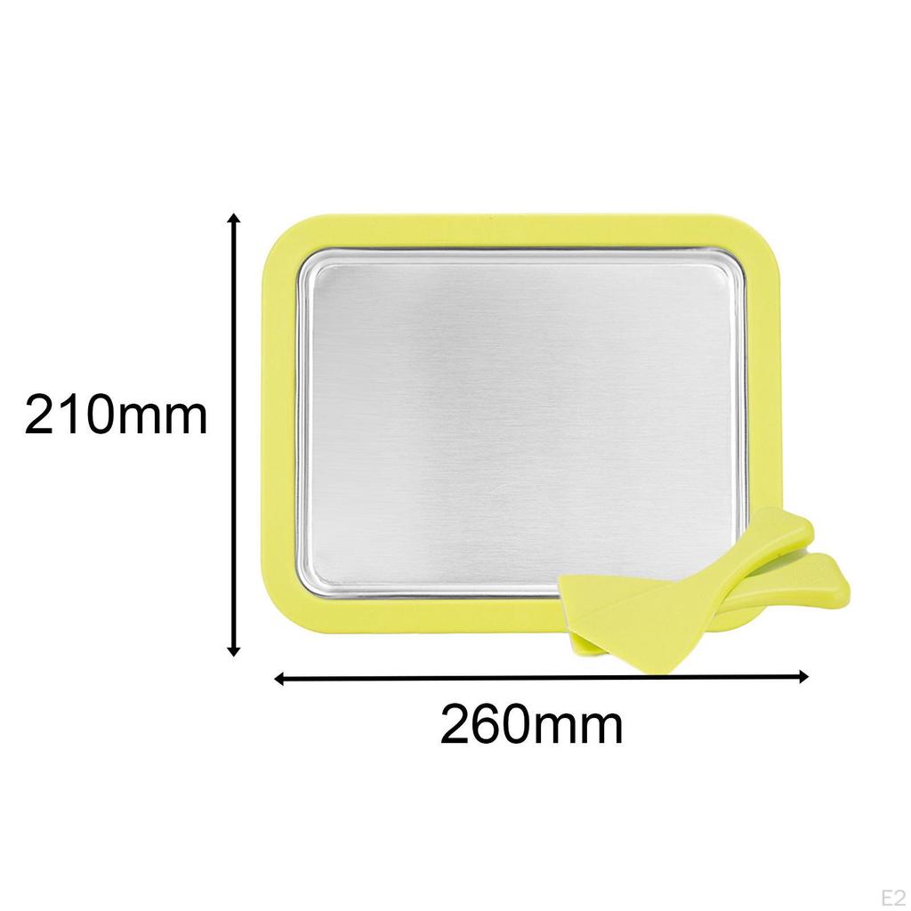 DIY Ice Cream Maker Durable for Home Anti Slip Bottom Stainless Steel Easy to Use Freezer Plate