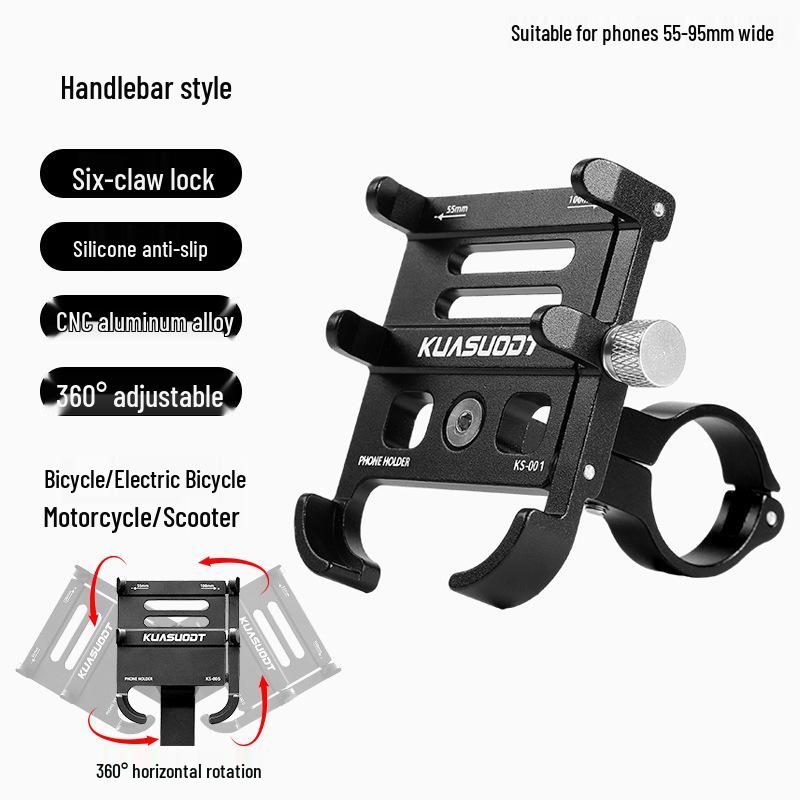 Shockproof Aluminum Bike Phone Mount for Handlebars
