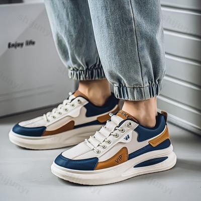 Mode 2025 Frühling Herren Low Top Dicksohlige Freizeitschuhe Color Blocking Design Modetrend Schuhe Bequem Rutschfest Klobige Sneaker
