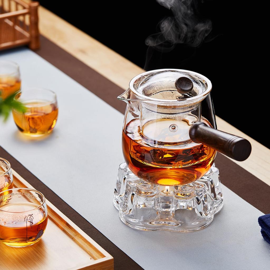 Pokaro Tea Star-Shaped Transparent Tea Warmer, Heat-Resistant Glass Teapot Warmer, 3.9cm Inner Diameter, Teapot Candle Warmer, Heat-Resistant for