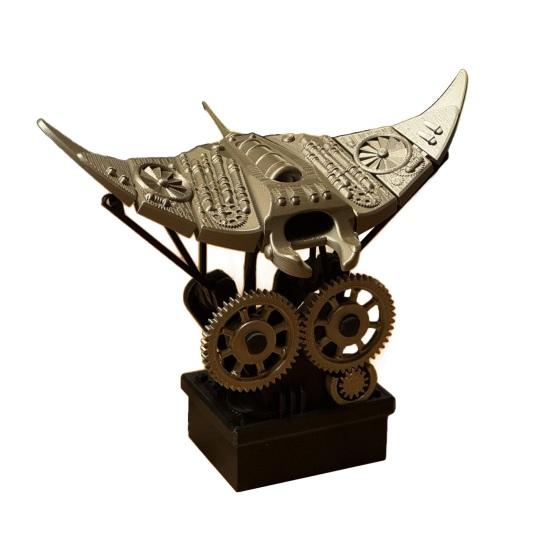 

3D-печатный биомиметический скат-манта, механическое украшение «морское животное» с музыкой, для дома, офиса, стола, настольный декор A чёрный