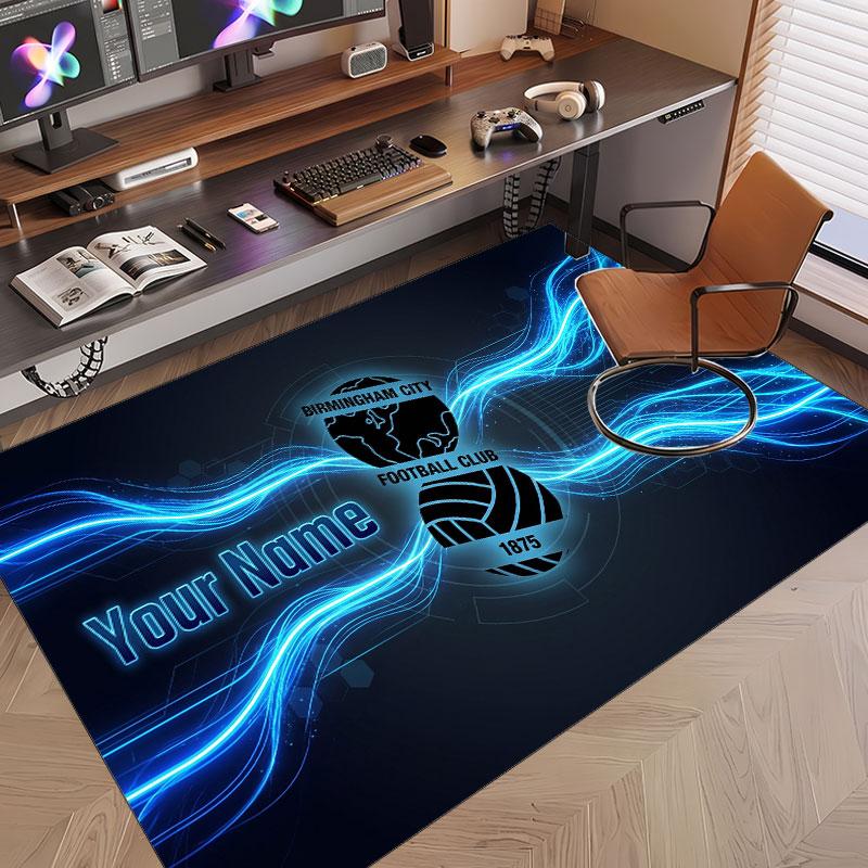 Custom Rug BIRMINGHAM CITY Pattern Print Name Text Soft Non‑Slip Floor Carpet for Home Indoor Decoration