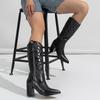 Western Cowboy Boots New Fashion Thick Heel Large Size Long Tube High Heel Boots