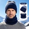 Thick Knit Neck Warmer Fleece Lined Knit Cap Soft Beanie Hat  Outdoor Sports