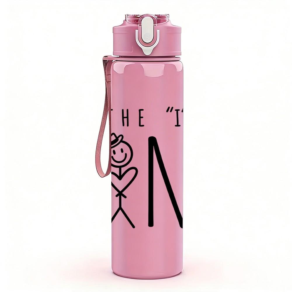 1PC Be The T In Kind Quote Pattern 750ml Color Plastic Sports Water Bottle Leakproof Flip Straw Lid Suitable for Sports Office Home Use