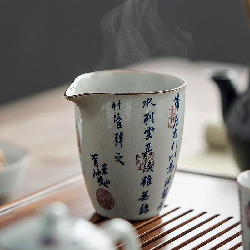 

Japanese Style Hand Drawn Blue and White Tea Cup Ceramic Single Cup Kung Fu Teacup Vintage Fair Cup Teaware Ceremony 2025 New