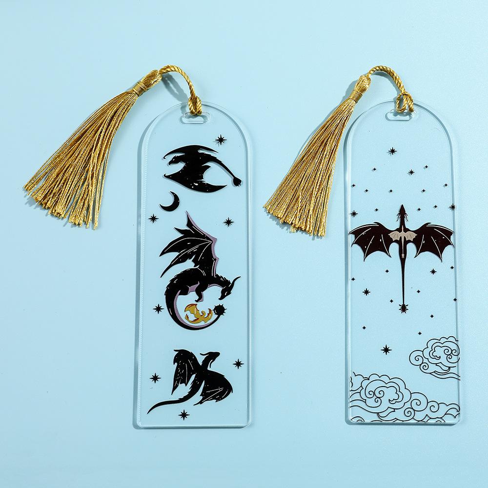 Collezione di segnalibri Anime Black Dragon, regalo per gli amanti dei libri, segnalibro in acrilico per uomini, donne, insegnanti, amici, bambini, pennarelli per la lettura