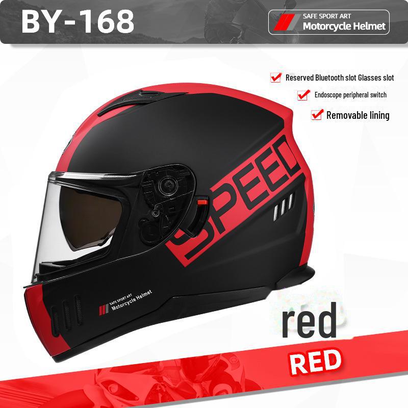 168 Dual Lens Electric Motorcycle Full Helmet