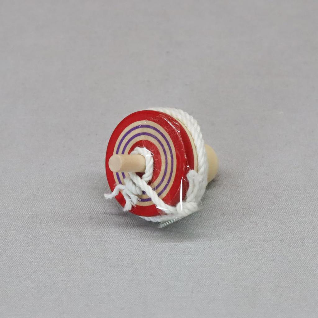 Miniatur Japanisches Traditionelles Holzspielzeug Werfen Kreisel Set mit je 3 in und Tops, (1 rot, grün, lila)