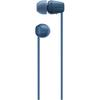Sony Wireless Earphones WI-C100 Bluetooth 25H Battery IPX4 Water-Resistant DSEE Support Blue Small