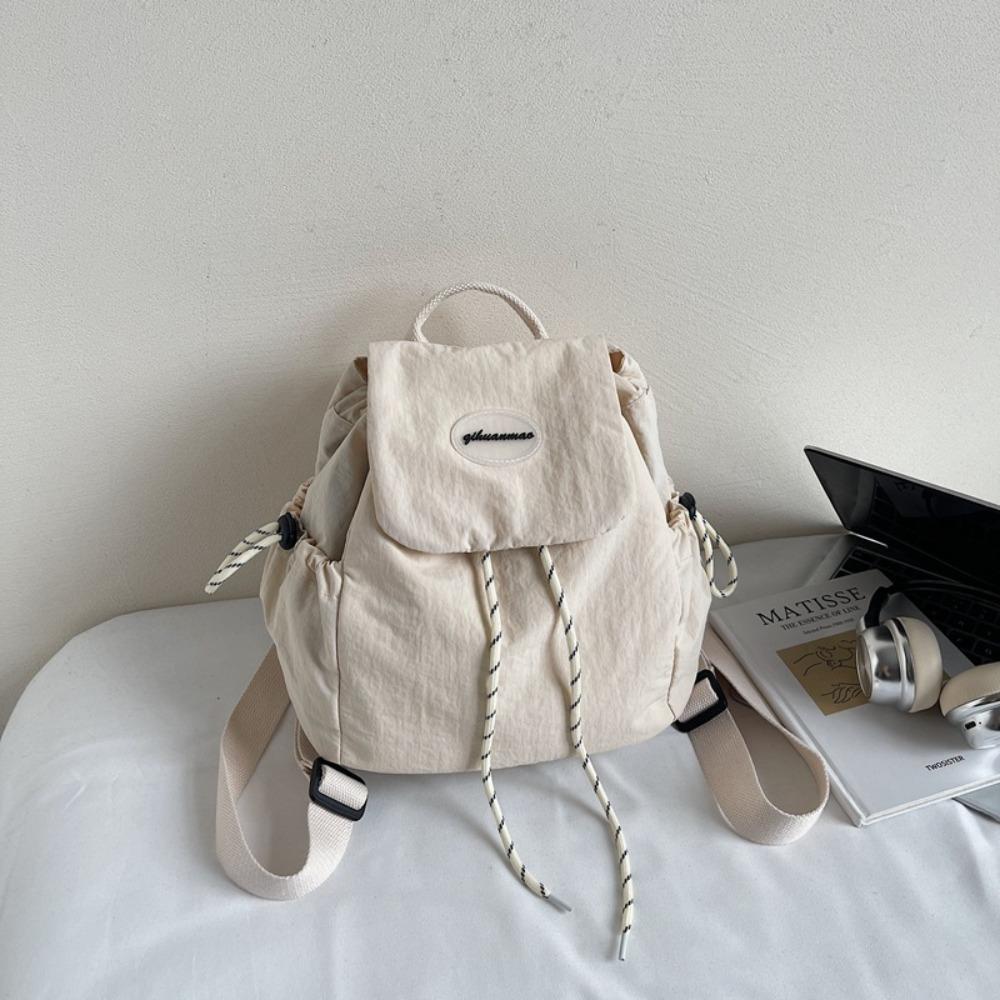 Drawstring Women Nylon Backpack Lightweight Minimalist Commuting Backpack  Travel