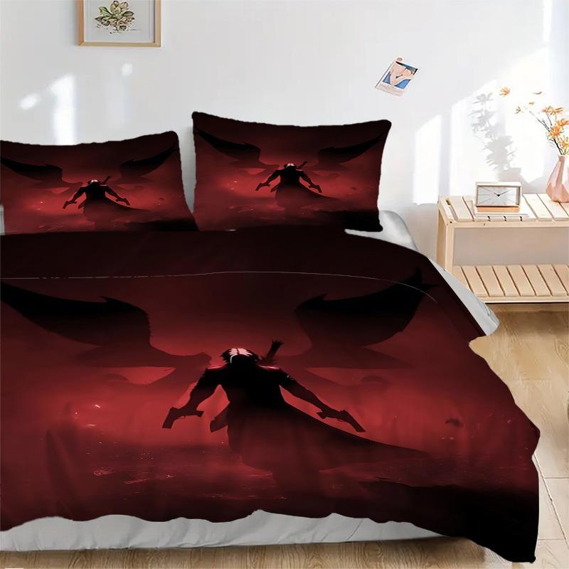 

3pcs Devil Wings Comforter Set - Four Seasons Home High,Machine Washable Bedspread with Pillowcases (No Filling) yy250909054 135x200cm