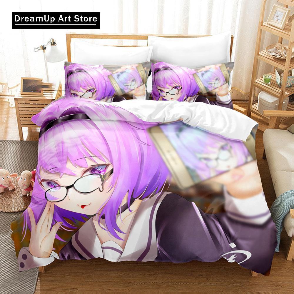 3d Print Anime Nekomata Okayu Bedding Set Boys Girls Twin Queen Size Duvet Cover Pillowcase Bed Kids Adult Fashion Home Textiles