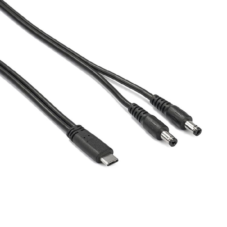 3.28FT Type C To Double DC5.5x2.5mm Power Cable 65W 3.28FT for Charging 20V Devices 65W Output