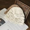 Hand-Knitted Flower Hollow Thin Cap Spring and Summer Lace Breathable Kerchief Crochet Toe Cotton Thread Hat Female