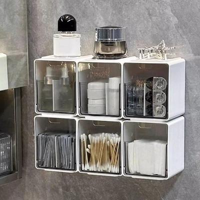 Hanging/Hook Style Drawer Style Storage Box Transparent Plastic Makeup Storage Container Self Adhesive Space Saving