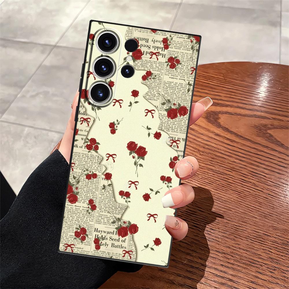

Rose Bow Case for Samsung Galaxy S25 S24 Plus Note 20 8 9 10 S20 Ultra S26 S23 S21 FE S10 S9 Funda Phone Cover Galaxy S24 Ultra
