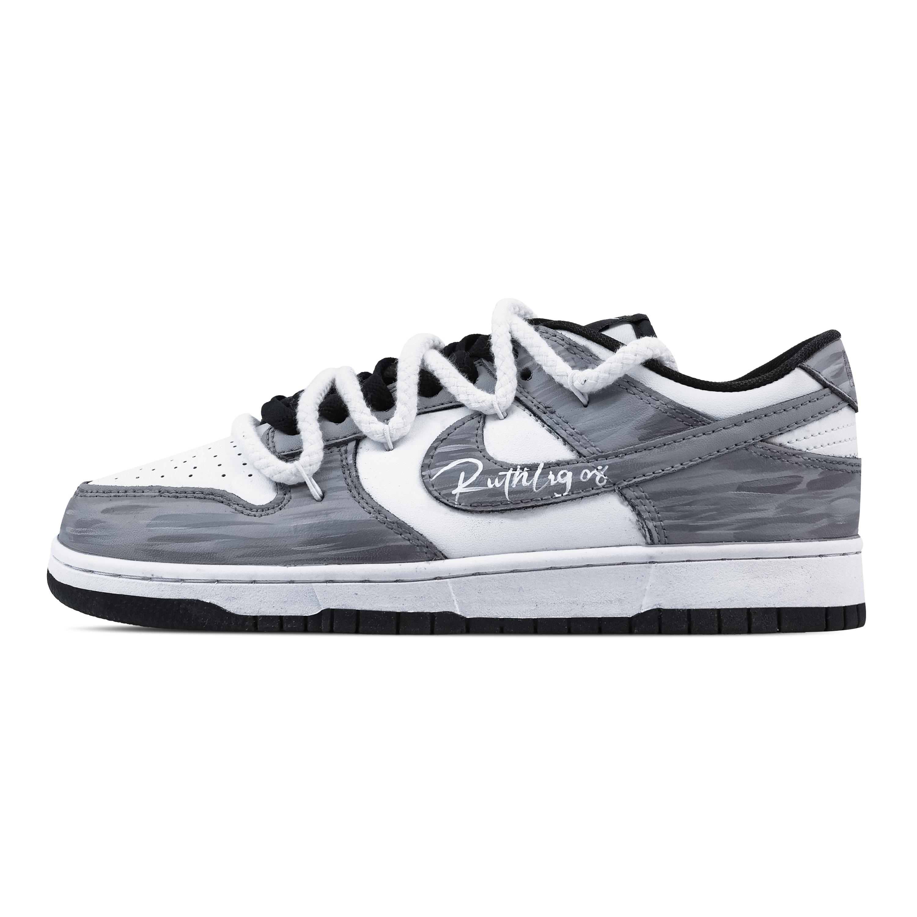 

Nike Dunk Mist Gray Script 1 Abrasion Resistant Low top Skateboard Shoes Unisex Gray HF5441-100(Team773-1) 42.5