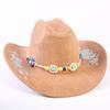 Popular European and American Classic Suede Western Cowboy Hat Men's and Women's Big Brim Embroidered Outdoor Sun Hat
