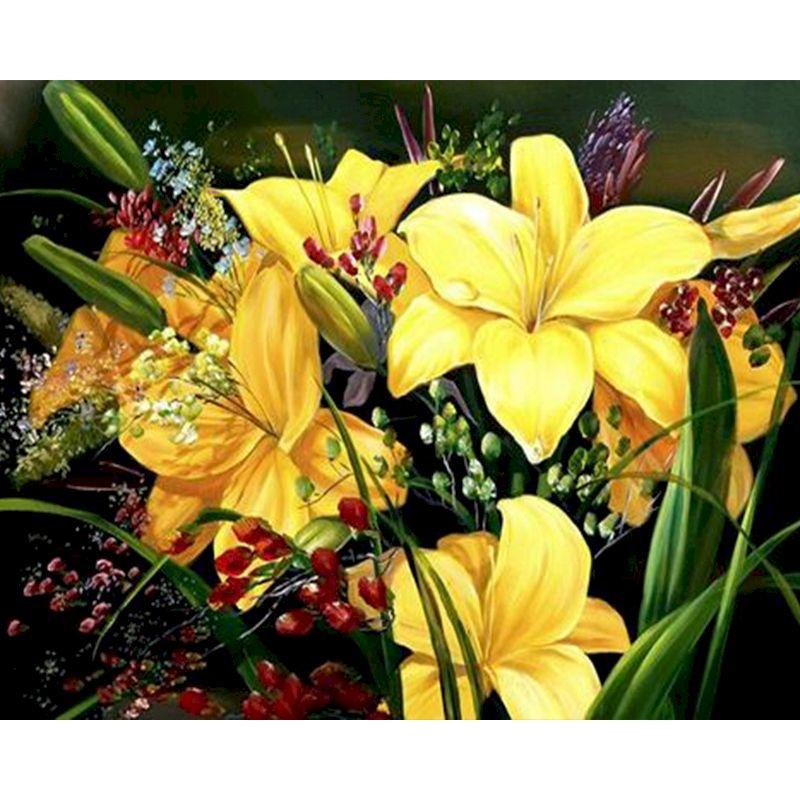 GATYZTORY 40x50cm Frame Painting By Numbers For Adults Color Flower Oil Picture HandPainted Diy On Canvas Home Wall Art