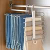 Folding Trouser Rack Stainless Large Capacity Seamless Anti-slip Great Load Bearing Closet Organizer Jeans Skirts Scarf Pants Vertical Storage Hanger