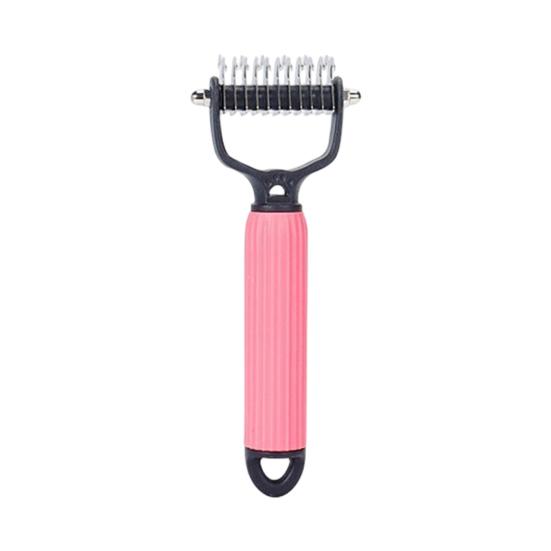 Pet Grooming Rake, Double Sided Cat Undercoat Rake Dematting Comb, Gentle Detangling Tool, Deshedding Brush for Dogs Cats Medium Long Coats