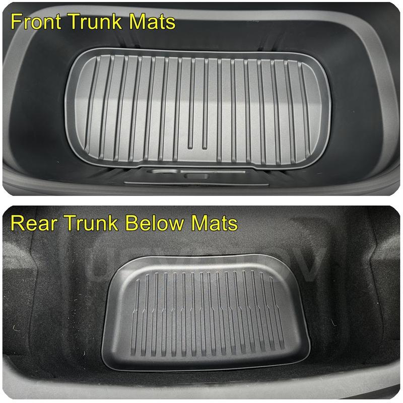 For 2025 2026 Tesla Model Y Juniper Trunk Mats Rear Seat Backrest Cover Protective Pad Frunk Cargo Liners Kick Pads Accessories