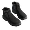 Damenschuhe 2024 Übergröße Knöchel Damenstiefel Plateau Moderne Stiefel Damen Schnalle Runde Zehenpartie Mittelhoher Absatz Slipper Damenschuhe