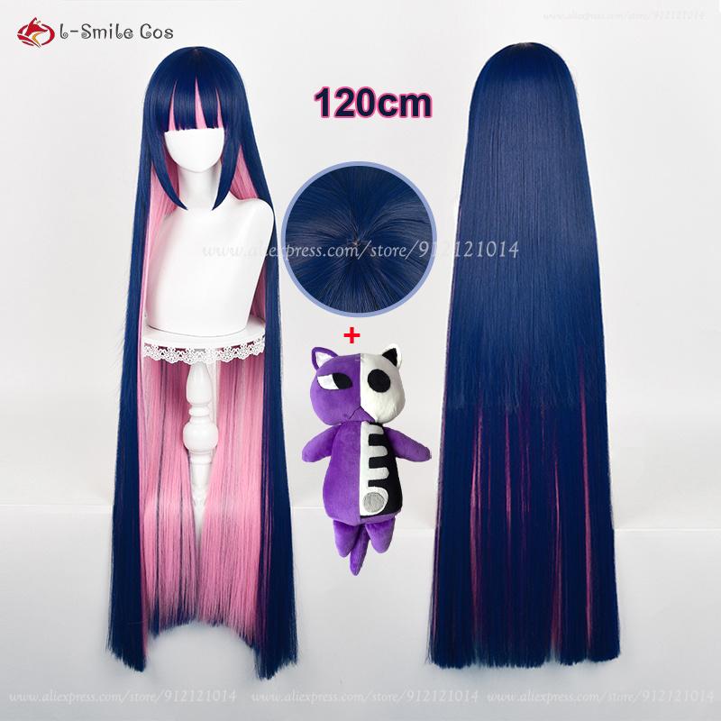 Anime Cosplay Stocking Anarchy Cosplay Wig 100cm/120cm Long Blue Pink Stocking Role Play Wigs