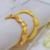 Gold Color Phoenix Open Bracelet Women's 999 Gold Bracelet with Jade Carving