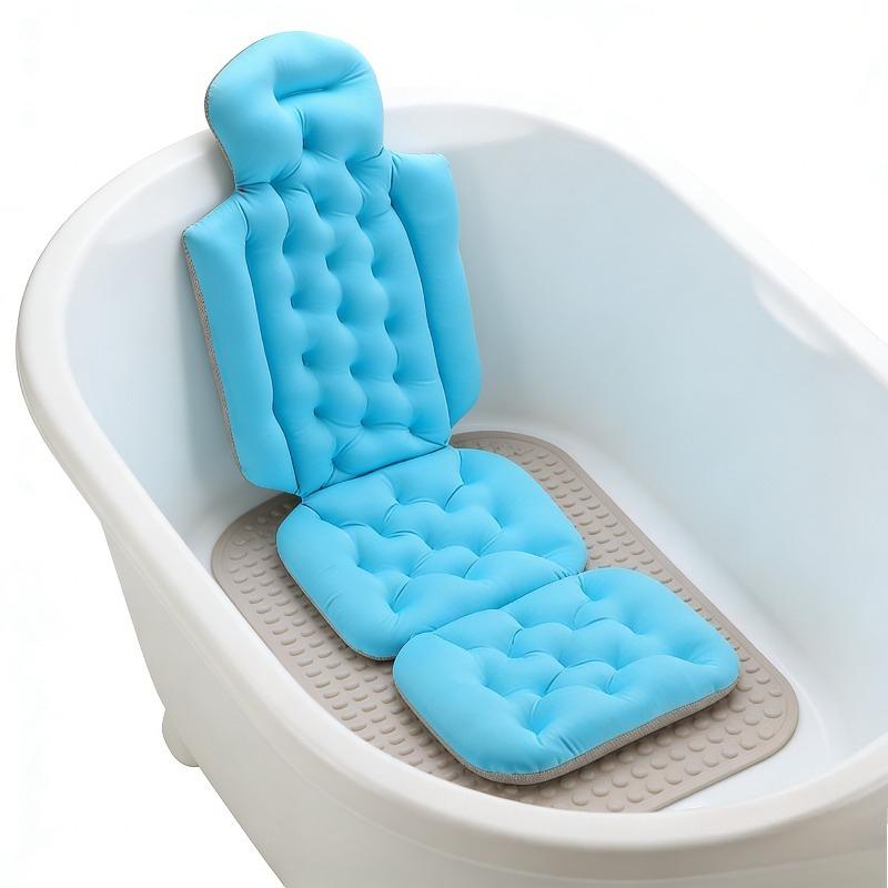 Bath Pillow for Adults, Suction Cup Bath Tub Mat, Soft Comfortable Shower Cushion for Bathtub