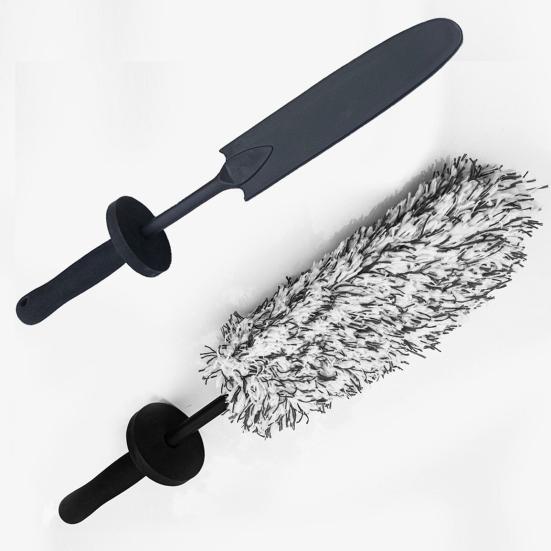 Tire Cleaning Brush Wheel Cleaning Tool 42cm Microfiber Car Wheel Brush Soft Synthetic Fiber Rim And Tire Cleaner Multi-Functional Car Wash Brush