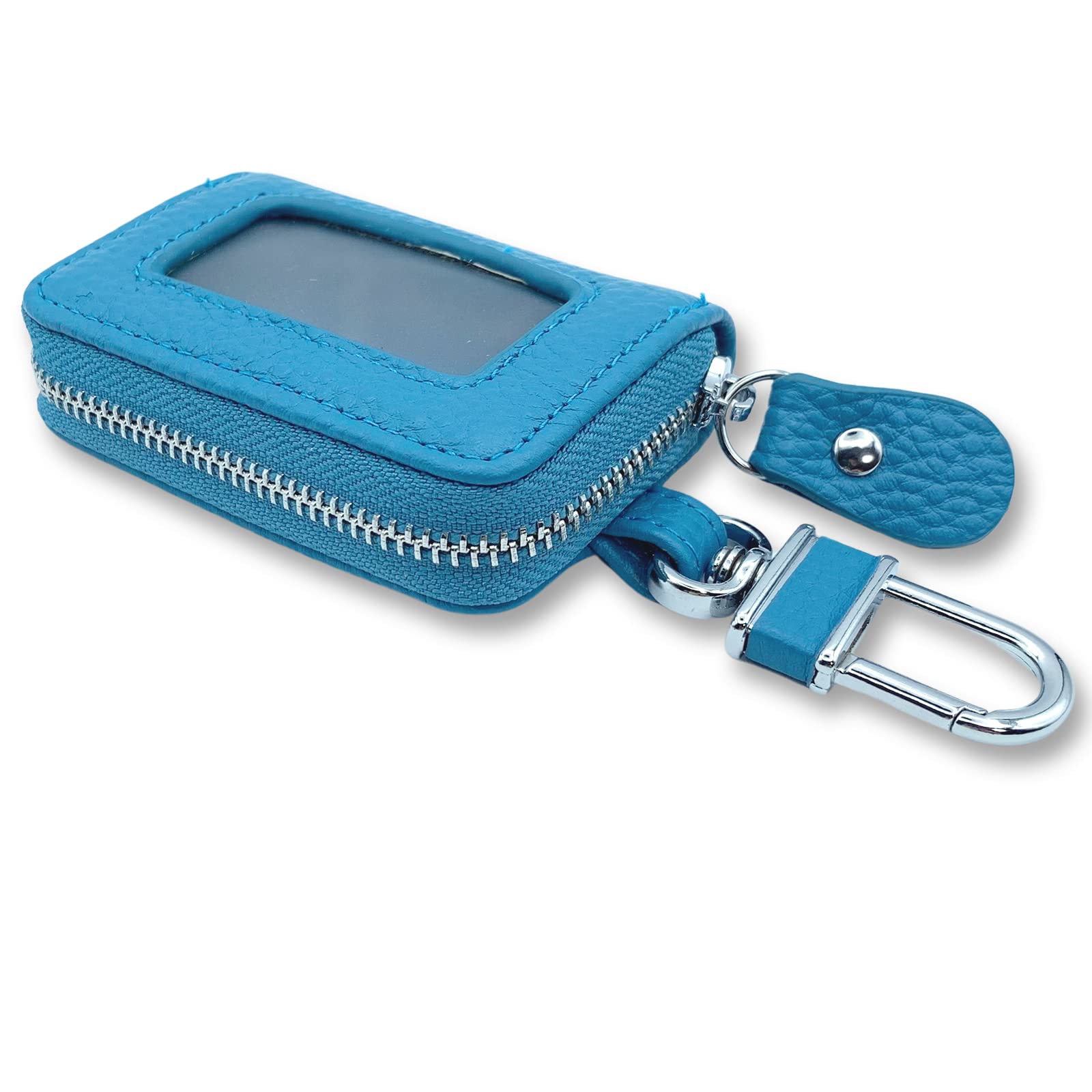 

TOMOTHY Чехол для смарт-ключа с прозрачным окошком для одного ключа, светло-голубой, кожа, чехол, совместимый,