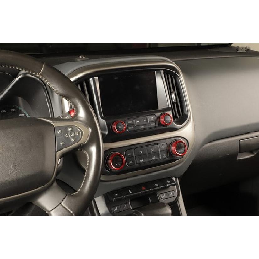 Red Center Console AC Switch Knob Cover Rings For Chevy ColoradoCanyon 14-23