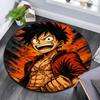 One Piece Anime Epic Illustration,Round Area Rug,Carpet Rug for Living Room Bedroom Sofa Playroom Decor,Non-slip Floor Mat