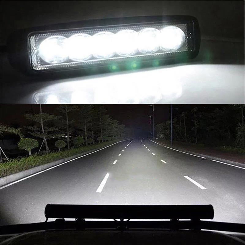 6 LED 18W Work Light DRL Car Offroad High Brightness Spotlight Headlight Work Light Night Driving Fog Lamp 12V