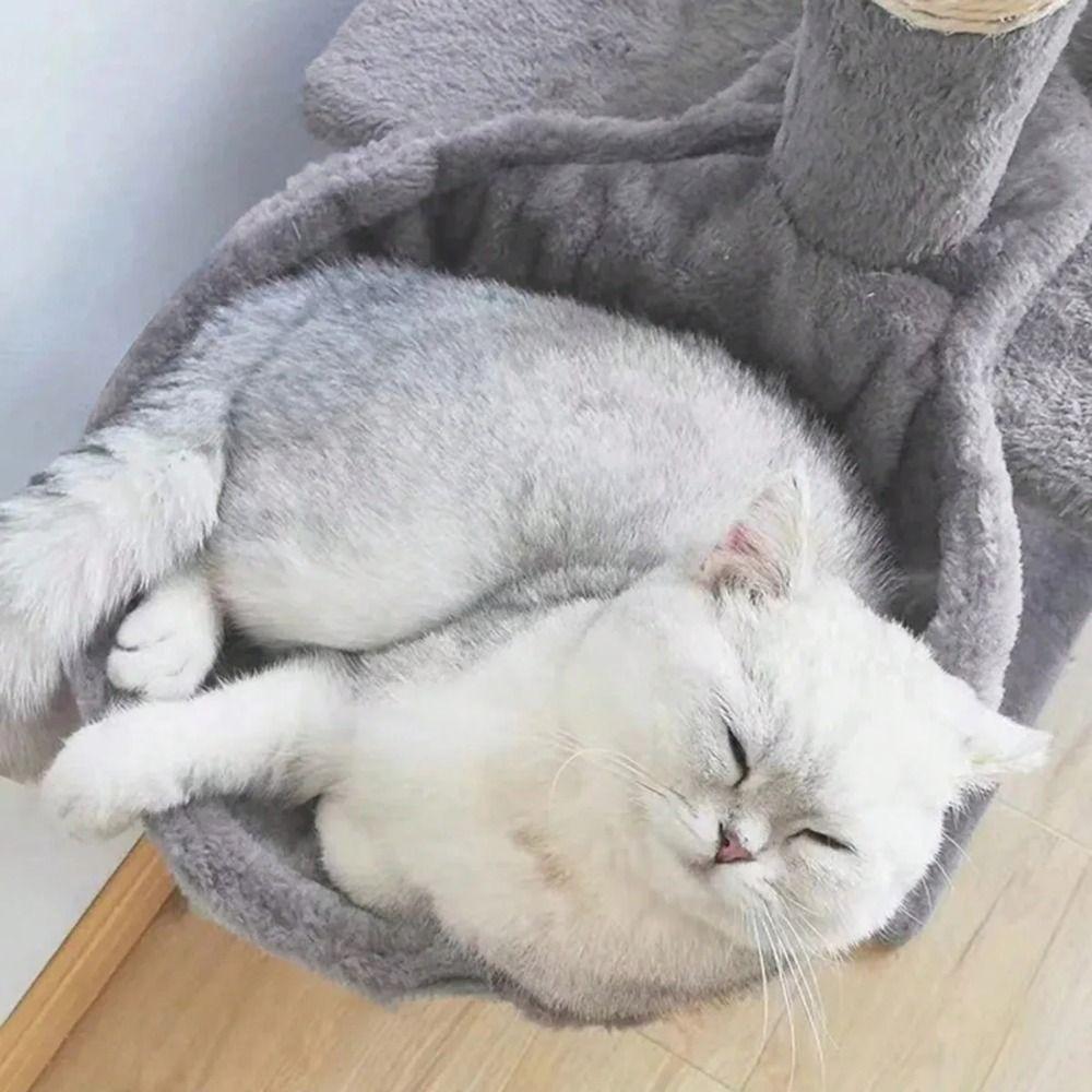 Easy To Install Plush Cat Nest Comfortable Spoon Shape Cat Hammock Soft Cat Wall Mounted Bed Cat