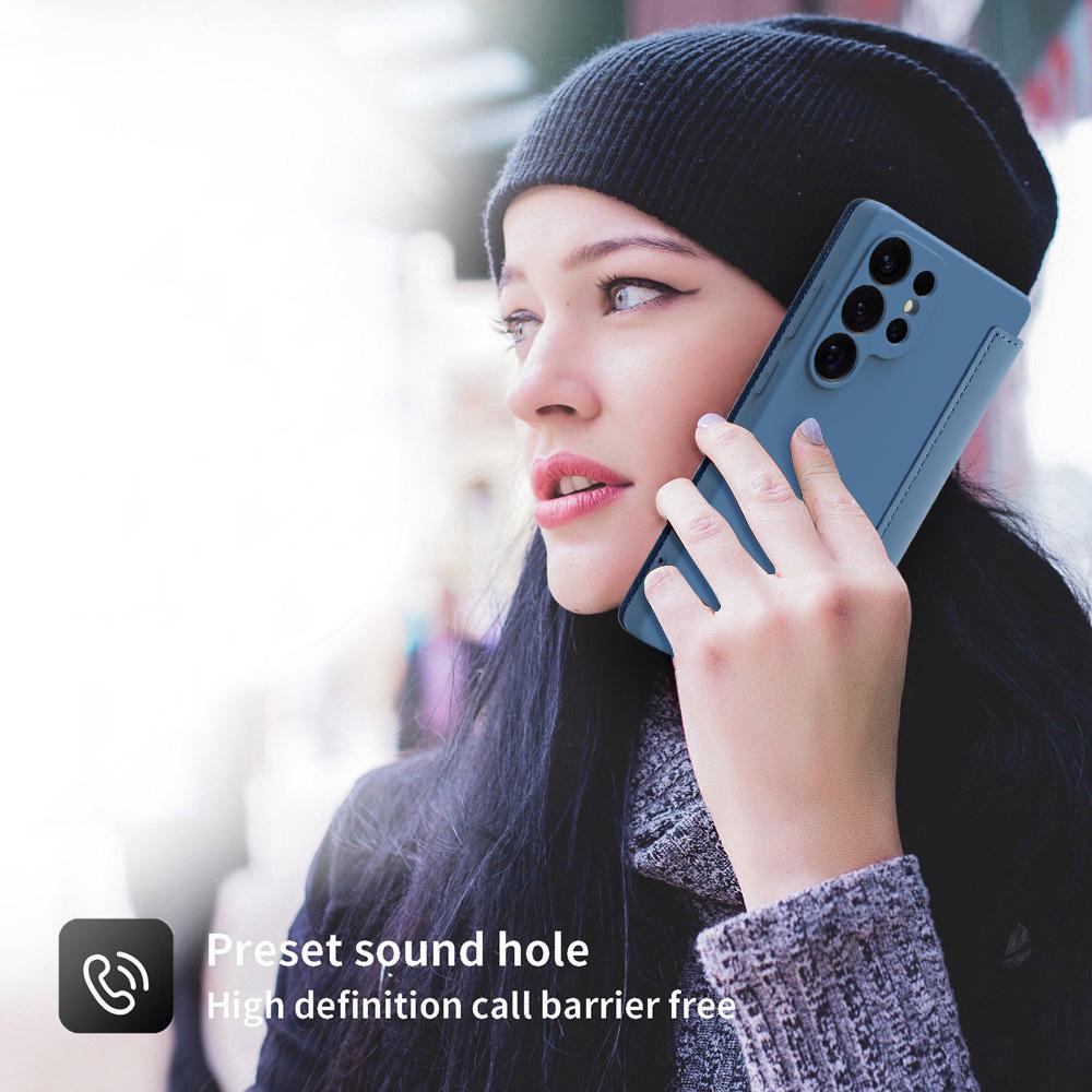 Samsung S25 Ultra/S24 Plus/S23 Leather Case: Imitation Liquid Skin, Solid Color, Card Slot, Precise Cutouts, Anti-Drop Protection