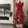 50x180cm Super Large Wine Red Velvet Christmas Bow Xmas Tree Bowknot Pendant Ornaments DIY Wedding New Year Party Decor Gifts