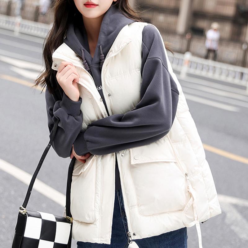 White Puffer Vest Outfit Buy Autumn Warm Women's Sleeveless Vest