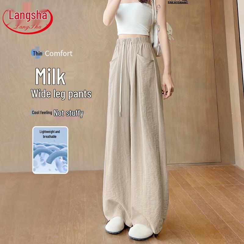 Women's High-Waist Draped Wide-Leg Pants