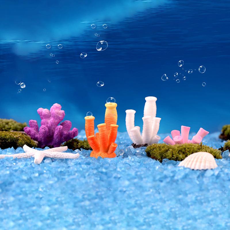 Colorful Mini Artificial Coral Cute Ornamental Fish Gifts Aquarium Decor Multicolor Resin Fashion Diy Art Craft Fish Tank Decora