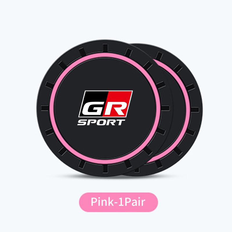 

2Pcs Car Silicone Coaster Anti-Slip Water Cup Drink Mat For Toyota GR Corolla CHR Yaris Aygo Prius Camry Auris Avensis Land Crui
