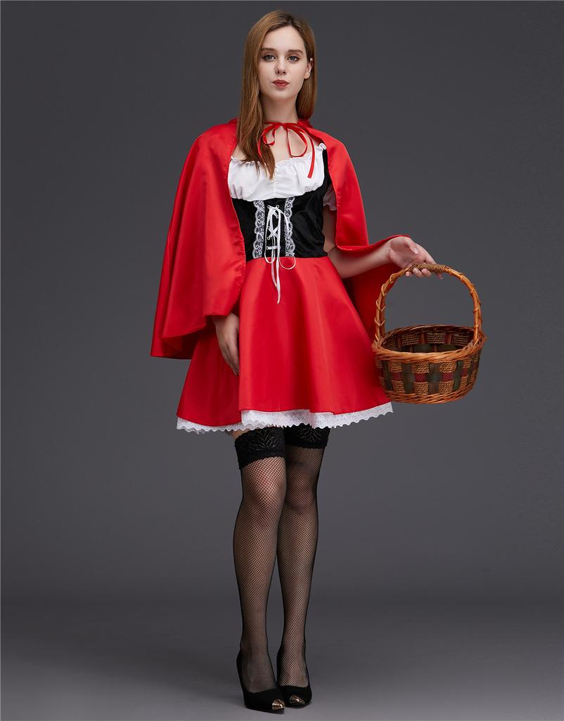 New Little Red Riding Hood Costume, Castle Queen Costume, Halloween Cosplay Uniform Adult Cosplay Costume